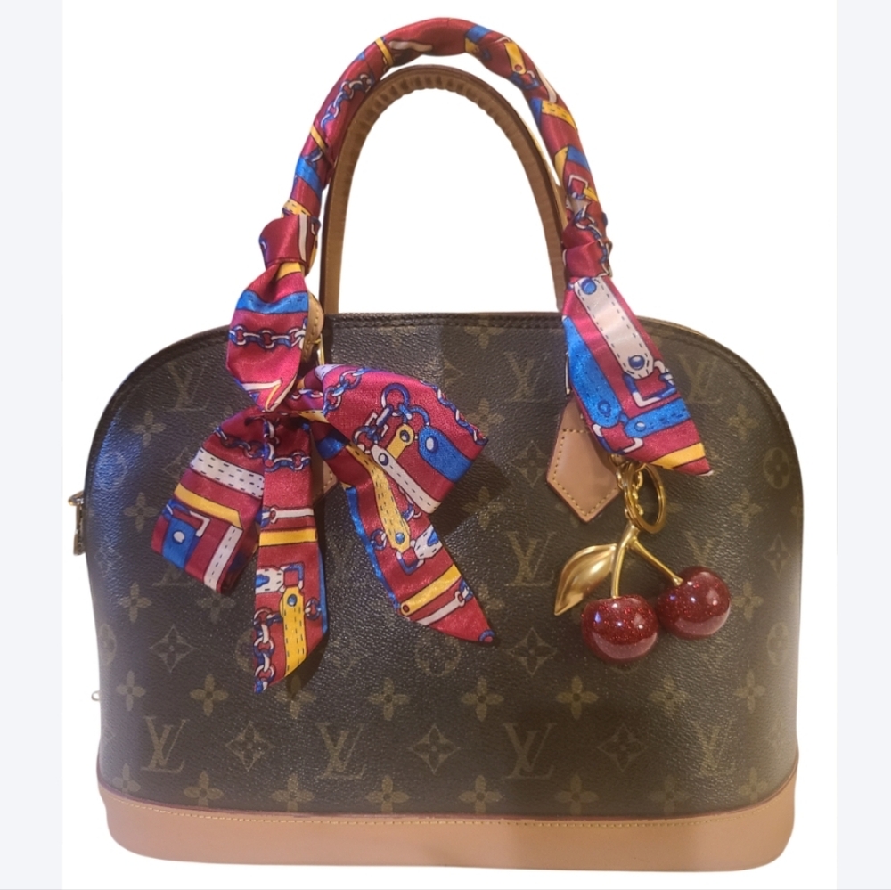 Handbag Charm Key Holder With Twilly Scarf